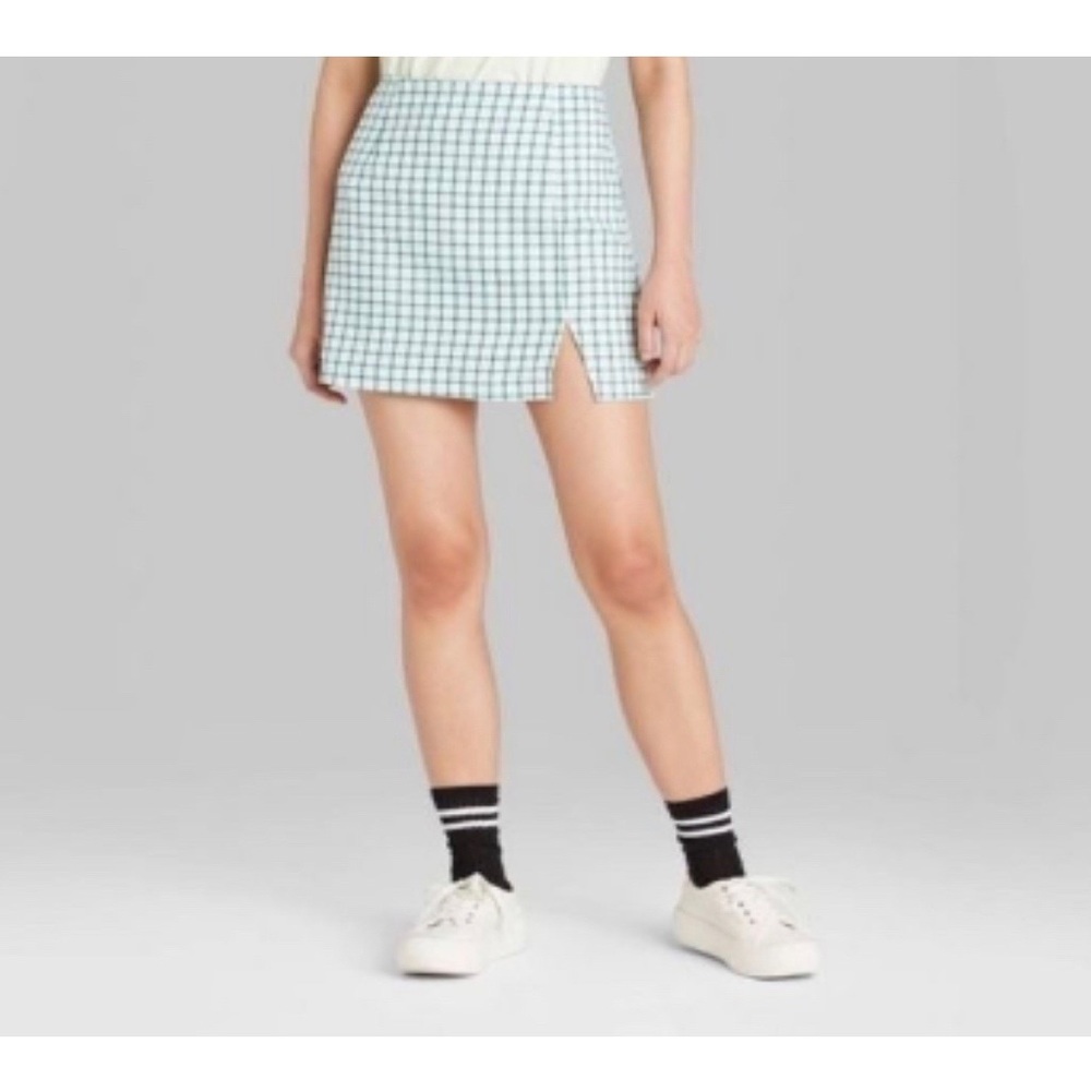 Wild Fable Green Plaid Mini Skirt